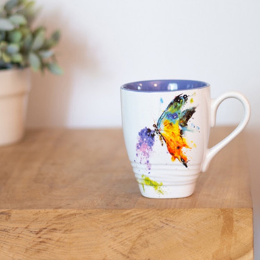 DEMDACO Big Sky Carvers Dean Crouser Kaleidoscope Butterfly Stoneware 16 oz Mug